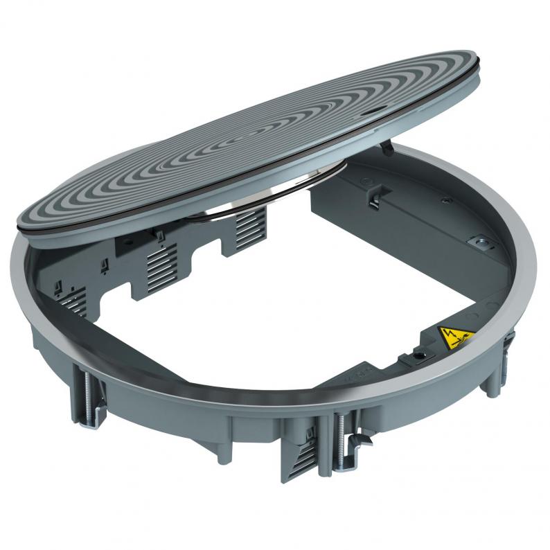 GRAF9 universal service outlet, wet-cleaned with structured lid